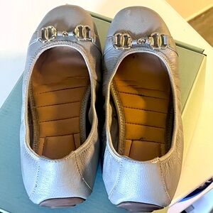 || BALLET FLATS || PALE BABY BLUE || GOLD BUCKLE ||